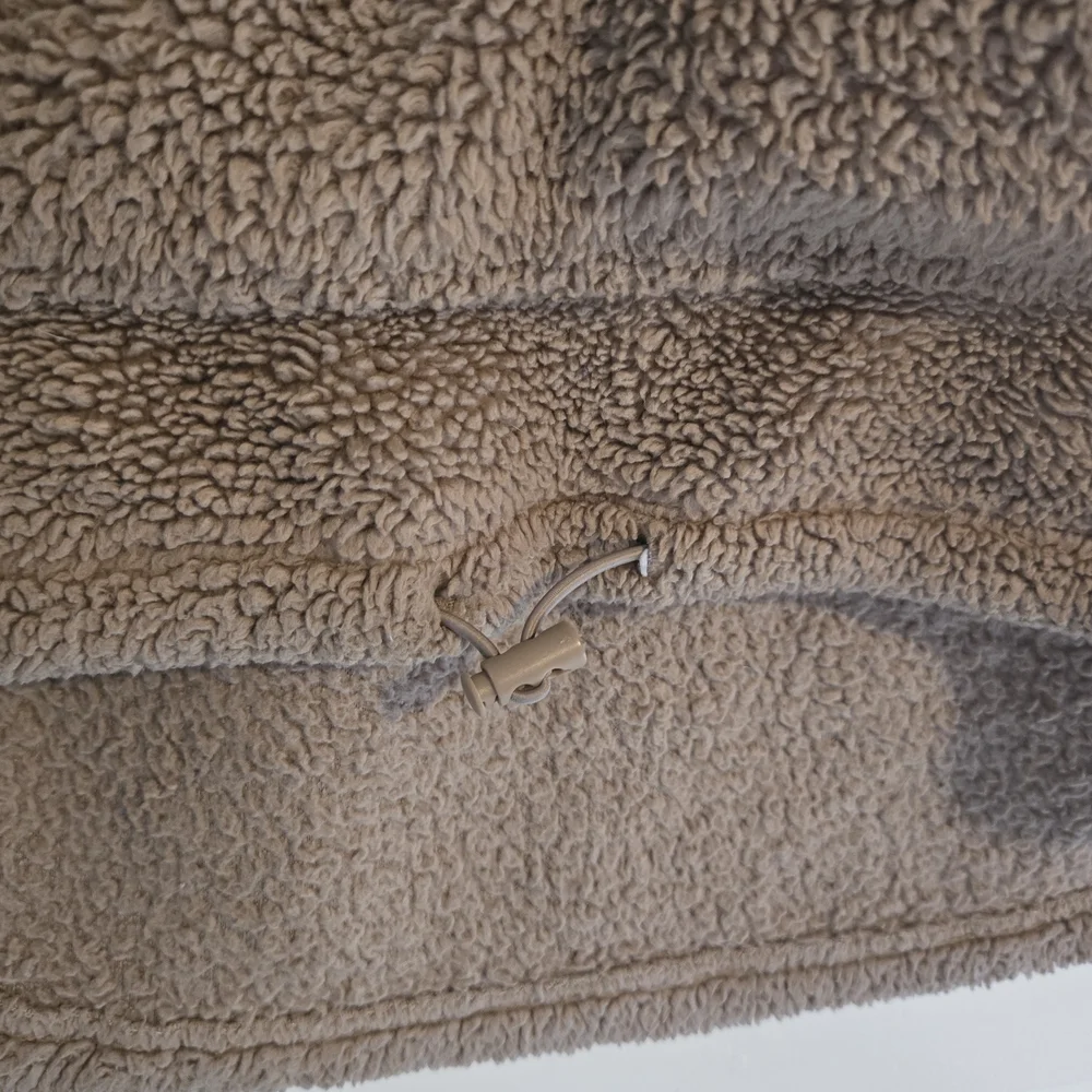 SO Cozy Tan Sherpa Quarter Zip‎ Hoodie, Size Medium, Pullover Hoodie Super Soft